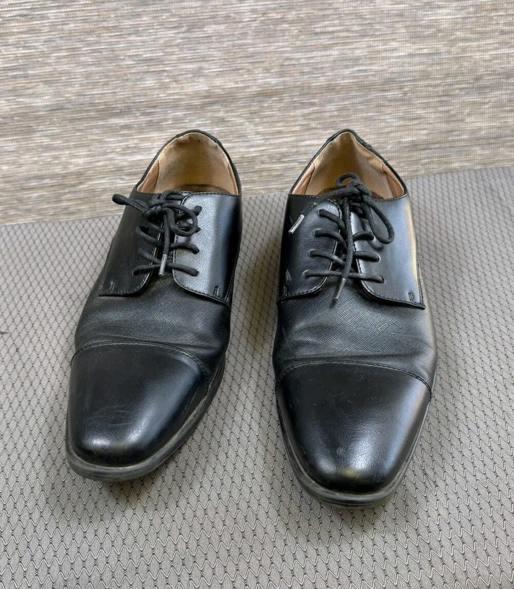 JFerrar Shoes Mens Size 11M Black Cap Toe Derby Memory Foam Square Toe JF Brody